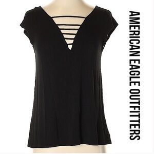 American Eagle Outfitters black soft stretchy low cut cutout sleeveless top